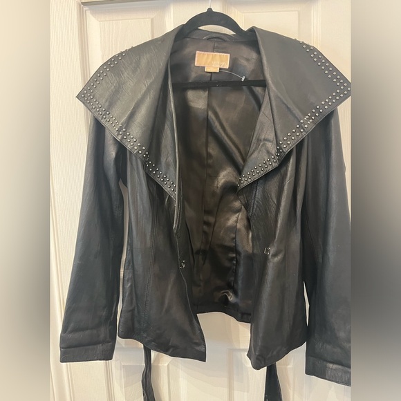 Michael Kors Leather Jacket with silver studs - Picture 9 of 16